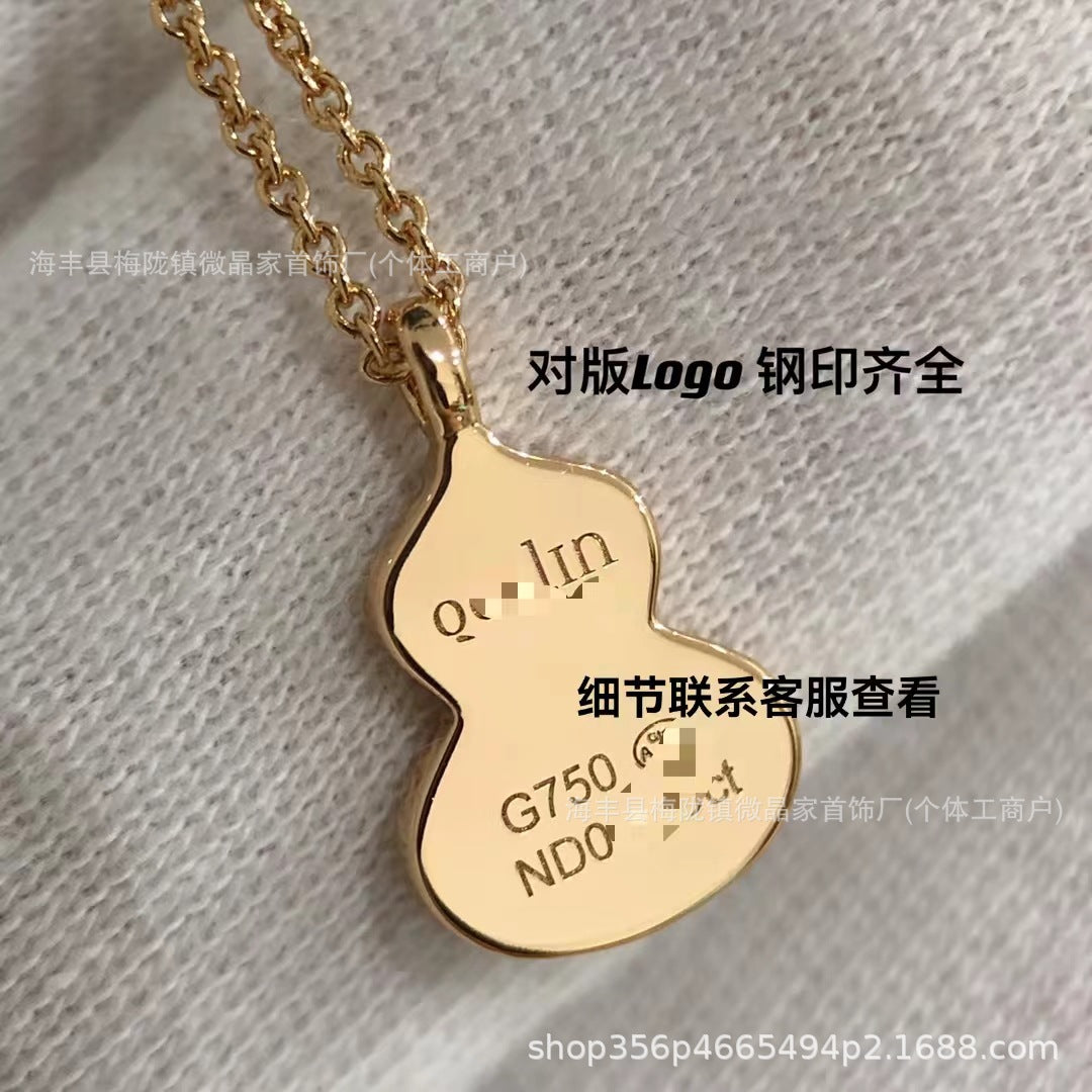 高版本葫芦福禄项链S925银镀18K玫瑰金CNC精工版厂家直销一件代发