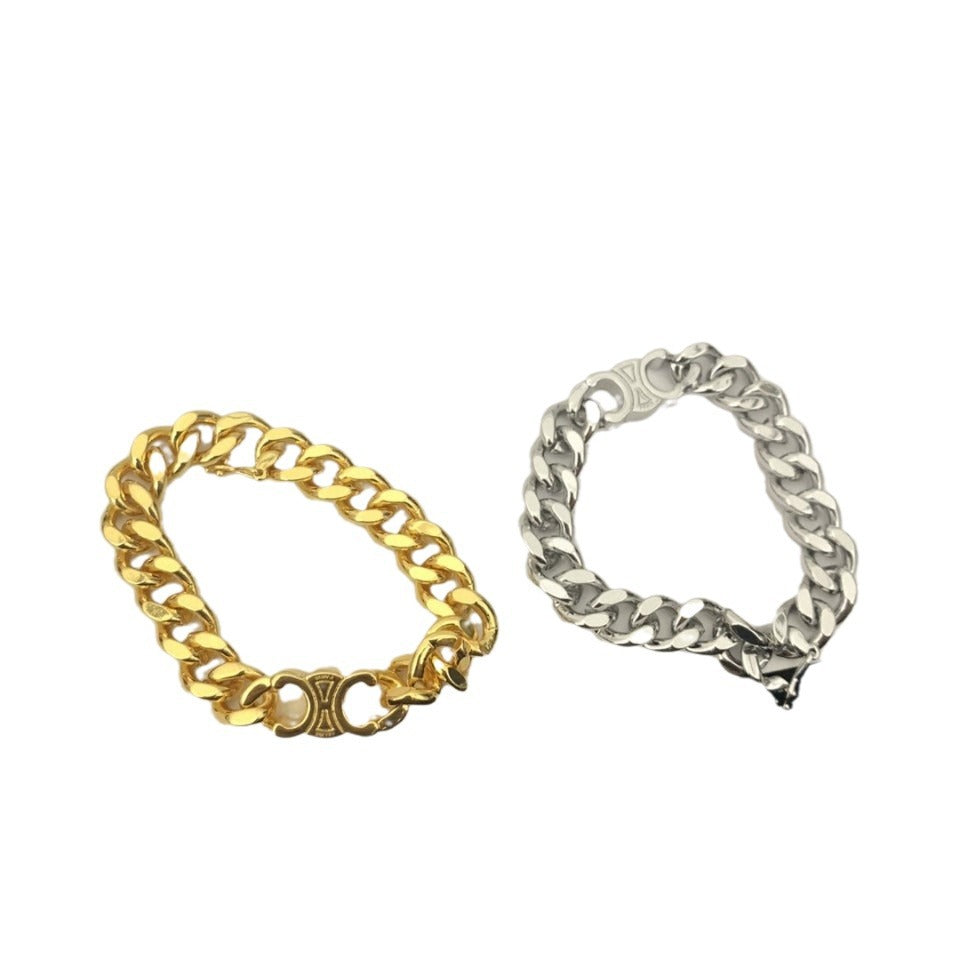 赛林家22新款凯旋门朋克风项链手链个性欧美风重工粗链条颈链