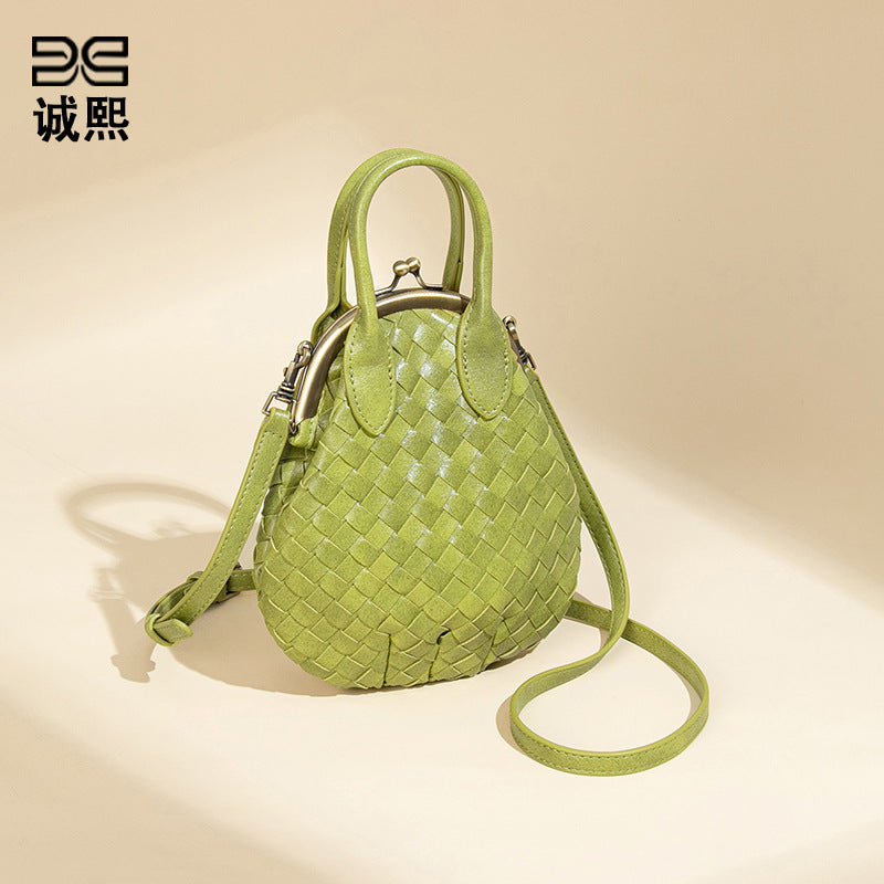 小众新款热卖夹子包手工编织女包时尚手拎贝壳包包休闲单肩斜跨包