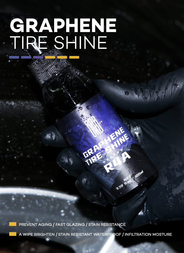 跨境专供汽车石墨烯轮胎镀膜剂轮胎釉增黑增亮防老化保养蜡防龟裂