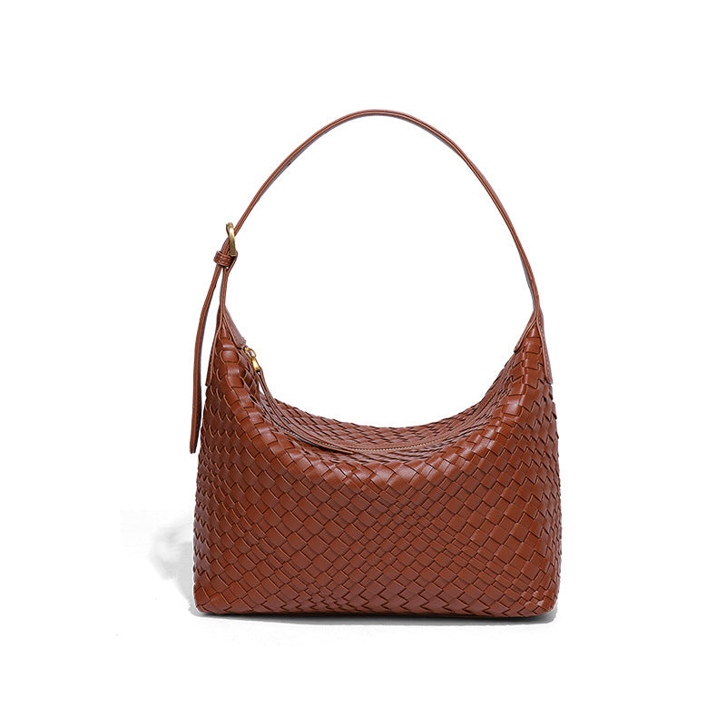 2025开春新款手工编织包包时尚单肩腋下包大容量通勤手提饭盒包女