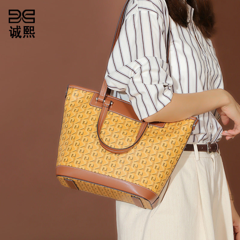 简约通勤小众大容量单肩包新款狗牙时尚百搭托特包女士休闲手提包
