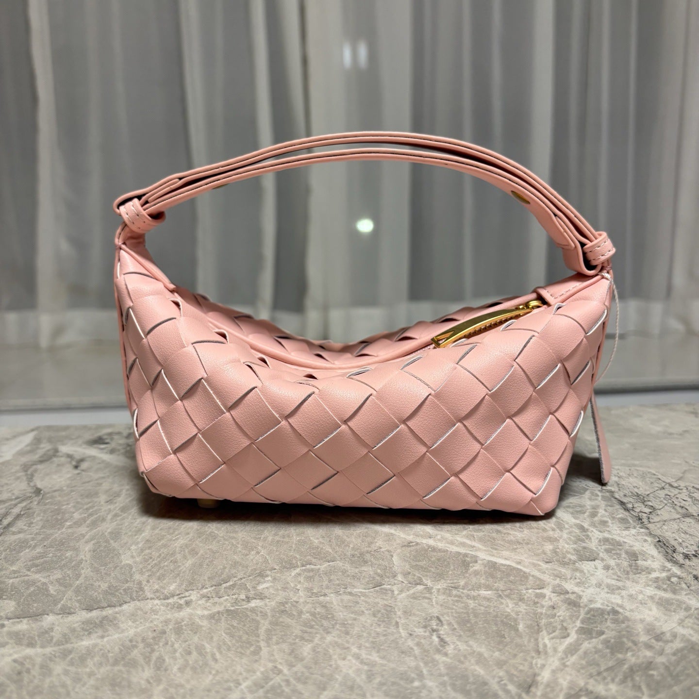 2025春季新款编织真皮手拎饭盒包小众设计简约跨境单肩斜挎女包包