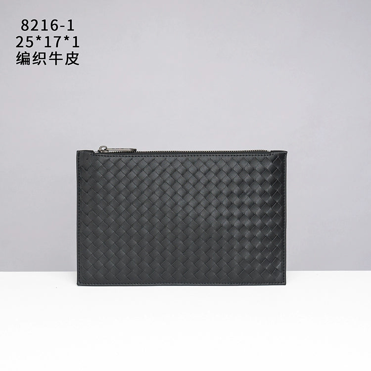 X&BV男手拿包真皮2020新款编织男包信封包商务休闲手抓包男手包男