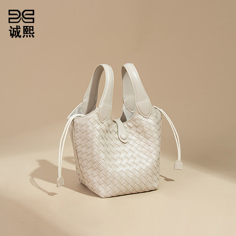 高级感菜篮子水桶包时尚编织女包简约百搭手提包子母单肩斜跨包潮