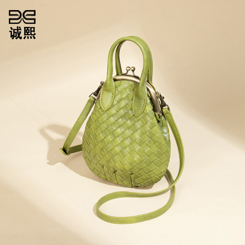 小众新款热卖夹子包手工编织女包时尚手拎贝壳包包休闲单肩斜跨包