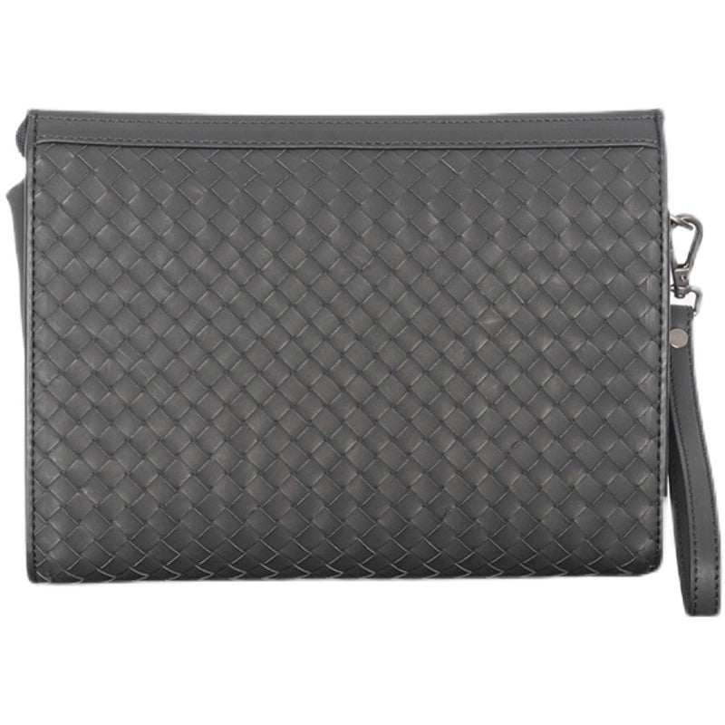 X&BV新款男士包包真皮休闲商务手拿包男时尚大容量编织潮牌手包男