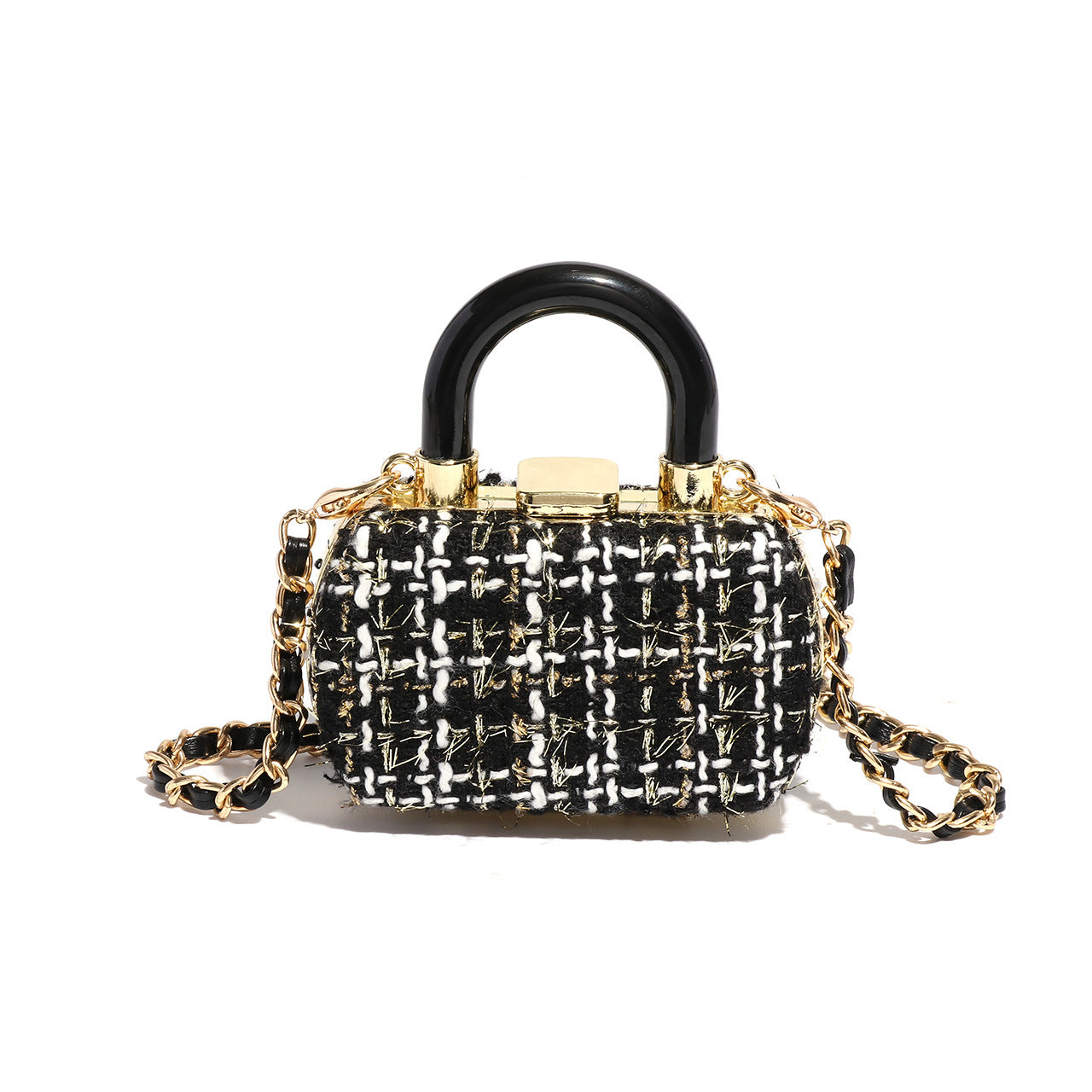 网红小香风迷你口红包化妆待带镜子随身口红盒便携洋气斜跨小包包