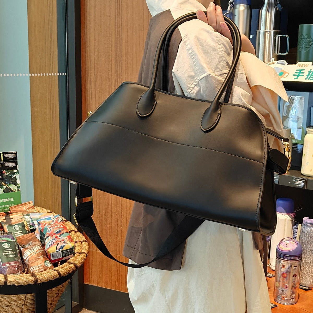 小众设计高级系列极简老钱风手提单肩斜挎女包全皮通勤大包托特包