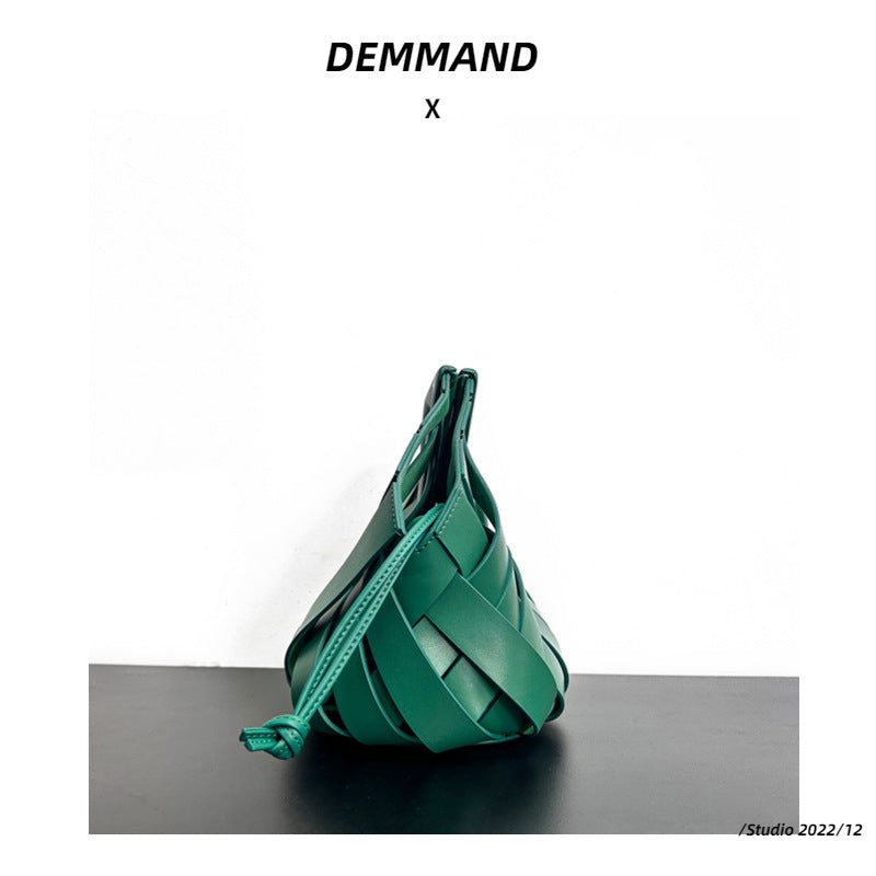 镂空菜篮子女包小众设计气质高级时尚倒三角手提编织包包2023新款