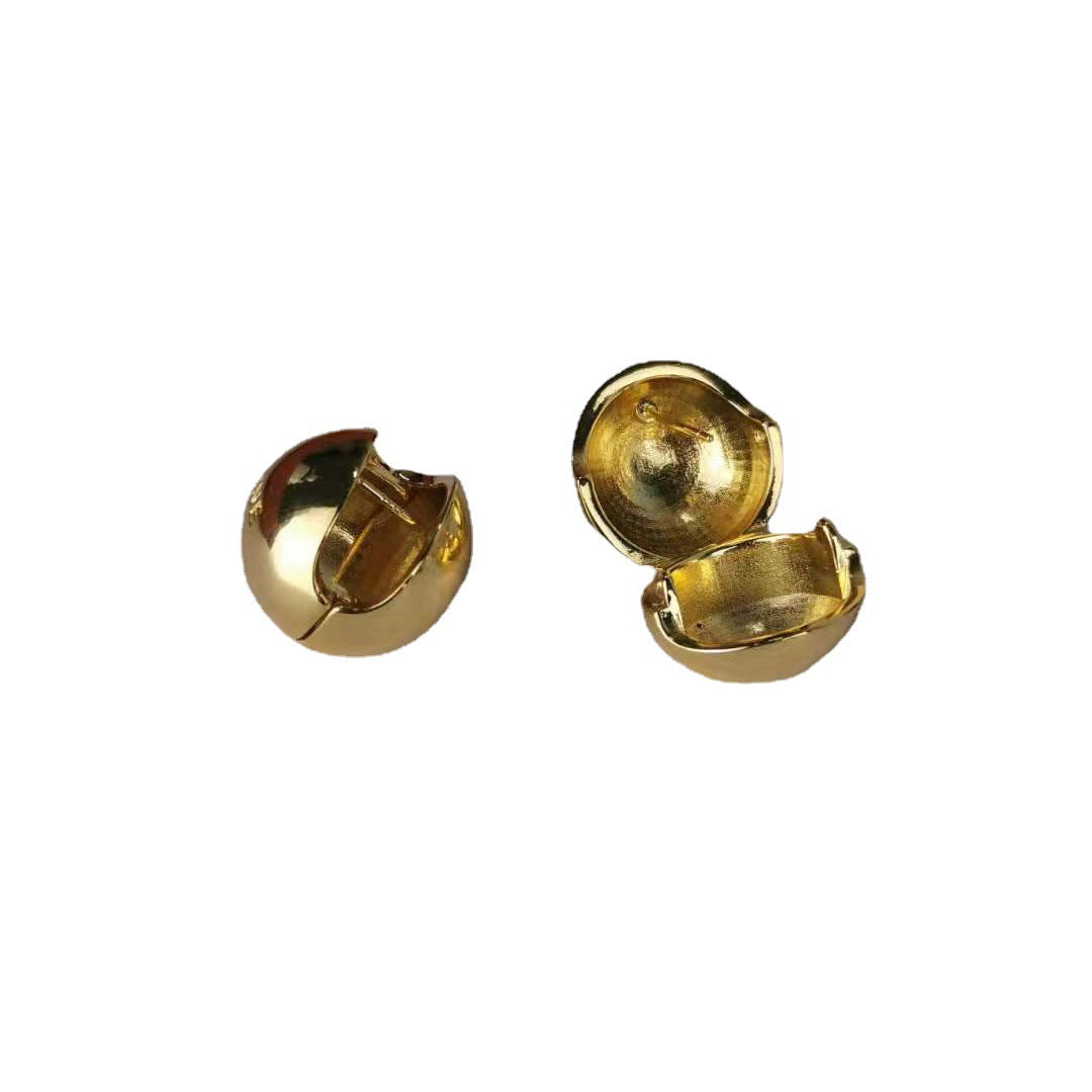 赛家2021新款耳环圆圈球形光身镀金高级感极简风气质珐琅圆球耳扣