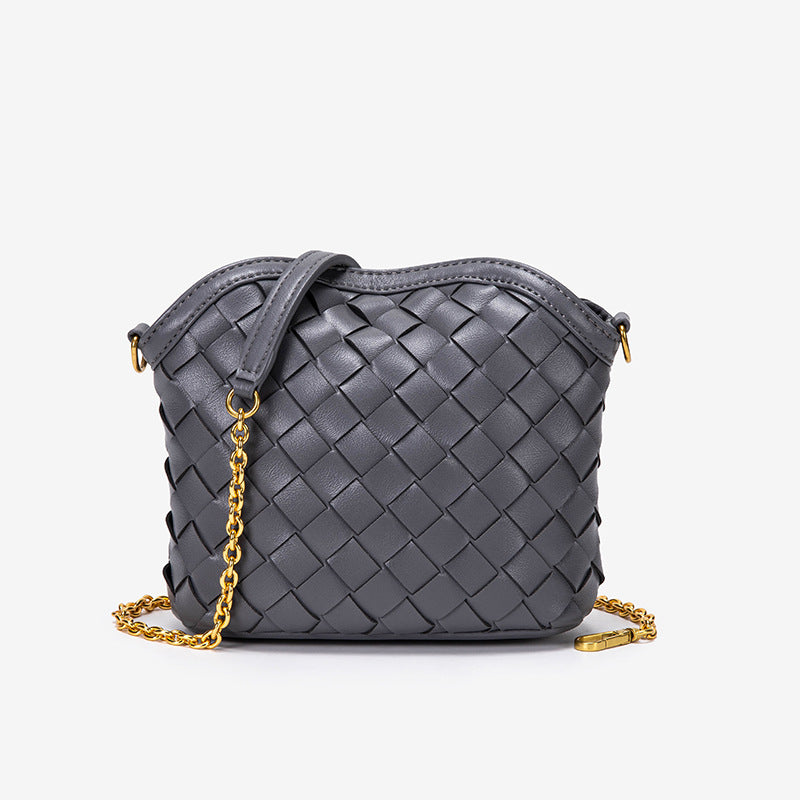 包包女2025新款韩版潮流编织包迷你链条女包女士磁扣单肩包斜跨包