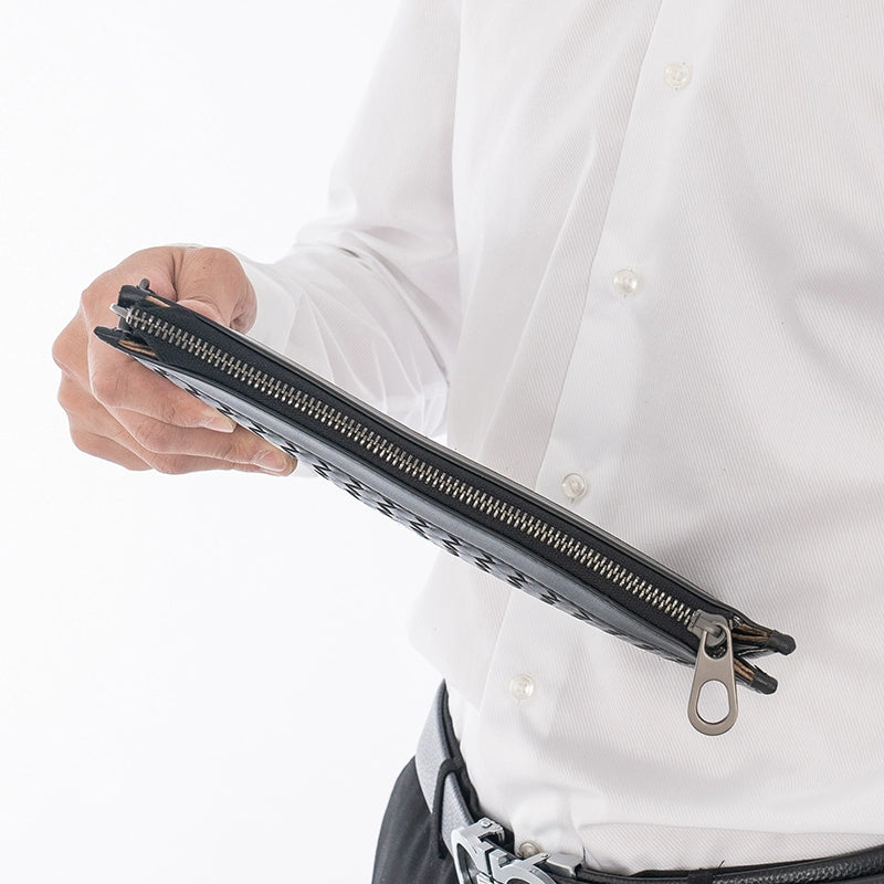 X&BV男士手包真皮大容量手拿包男商务休闲编织男包信封包手抓包潮