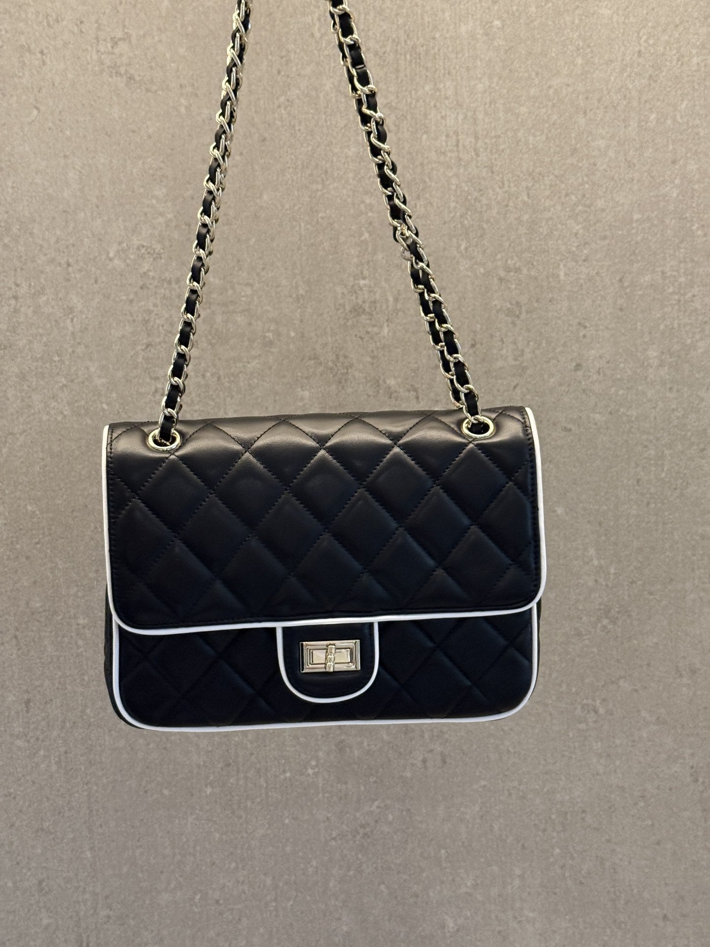 2025夏季新款菱格绣线单肩包小众百搭小香风链条包洋气小方包女包