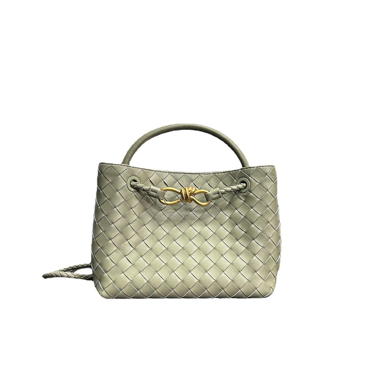 物著小众设计春季新款金属绳扣编织托特包单肩手提大容量复古女包