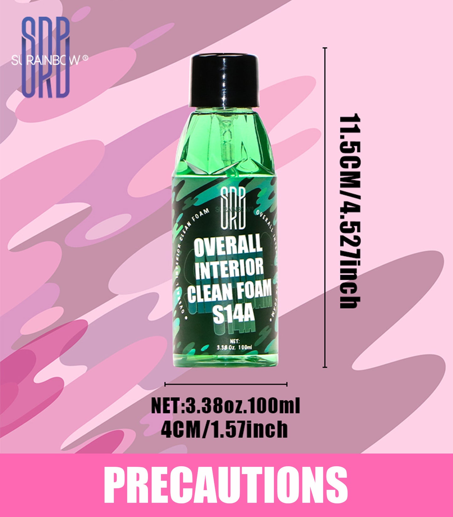 跨境专供泡沫内饰清洗剂汽车座椅真皮车内顶棚去污清洁剂免洗神器