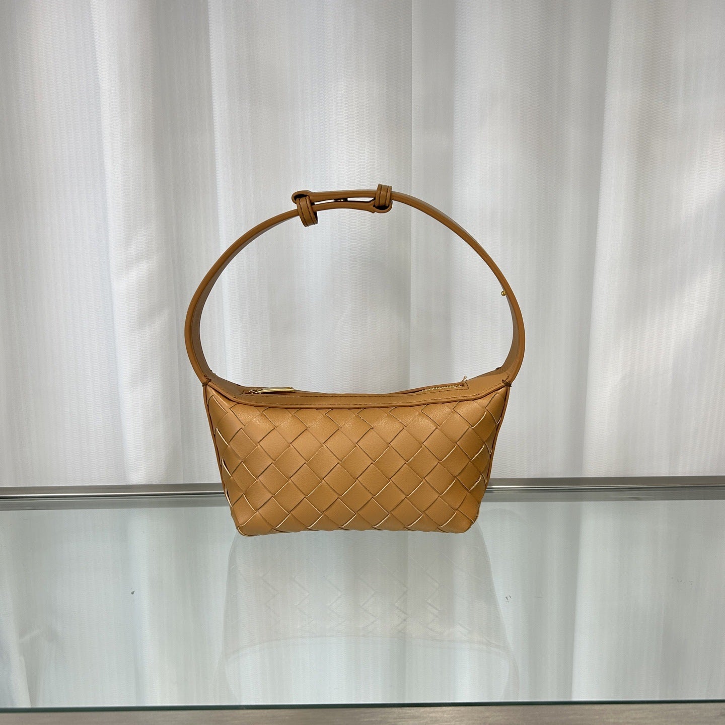 2025新款原厂女包 B家羊皮编织便当包手提饭盒包百搭单肩包腋下包