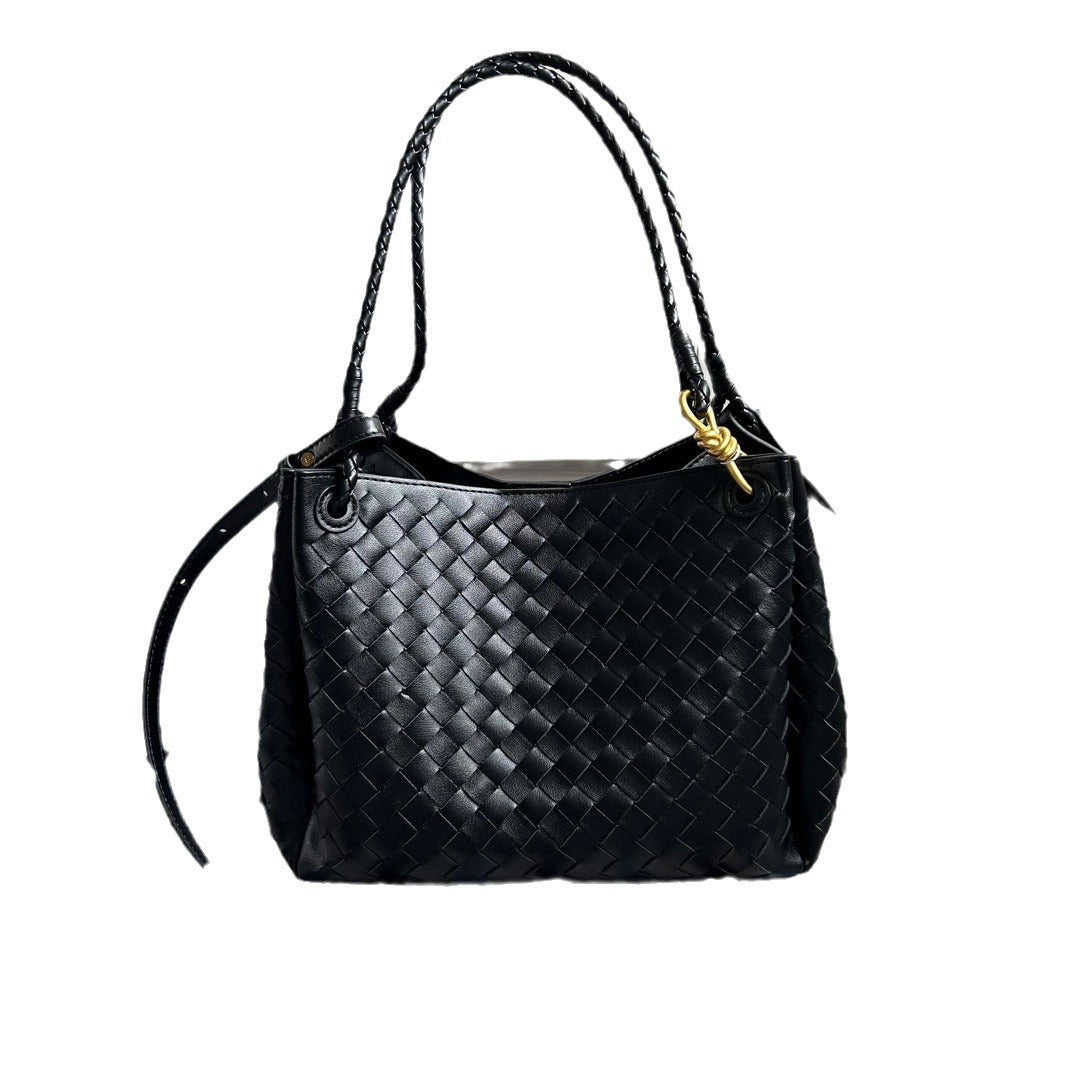 舒淇同款编织降落伞包包大容量通勤手拎托特包敞口拉绳妈咪子母袋