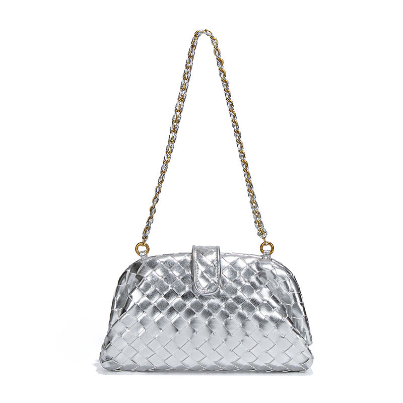 跨境新款手工编织女包高级感单肩腋下女包软皮百搭休闲手提托包包