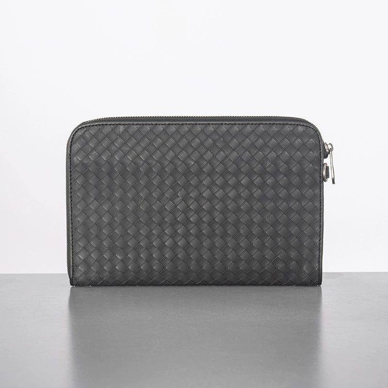 X&BV男士手包2021新款真皮手拿包男时尚潮牌休闲编织商务手拿包男