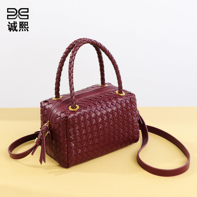 秋冬新款安可拉手提包潮流手工编织包包款时尚枕头包单肩斜挎女包