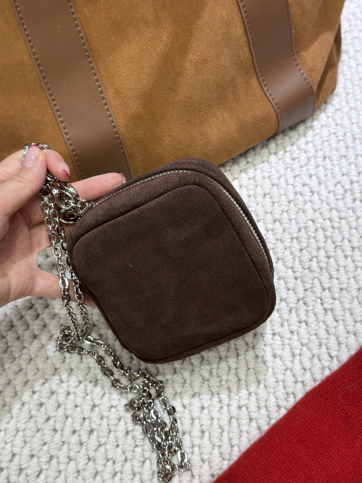 小众高级质感磨砂皮口红包女2024新款洋气百搭迷你斜挎链条包