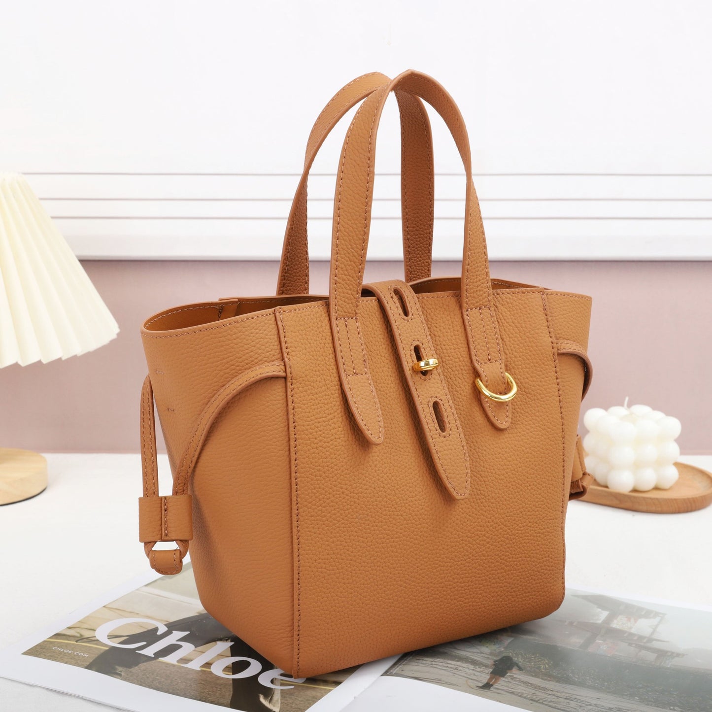 头层TOGO牛皮包包女2023新款大容量通勤单肩斜挎托特包外贸亚马逊