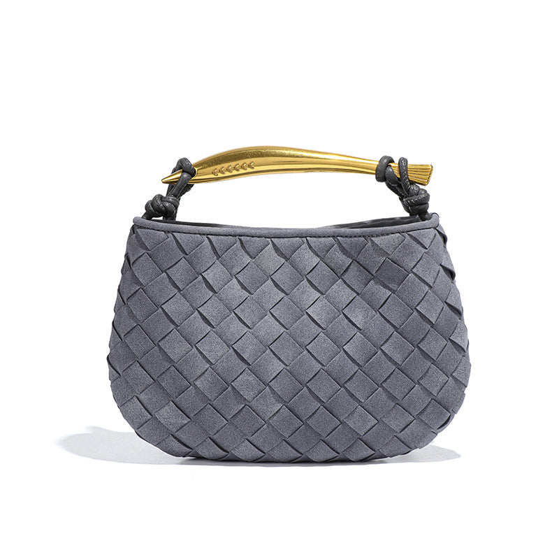 时尚小众百搭手提沙丁鱼饺子包手工编织女士包磨砂潮流单肩斜挎包