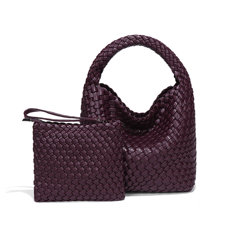 女包工厂2025新品手工编织包包女单肩斜挎腋下手提时尚子母托特包