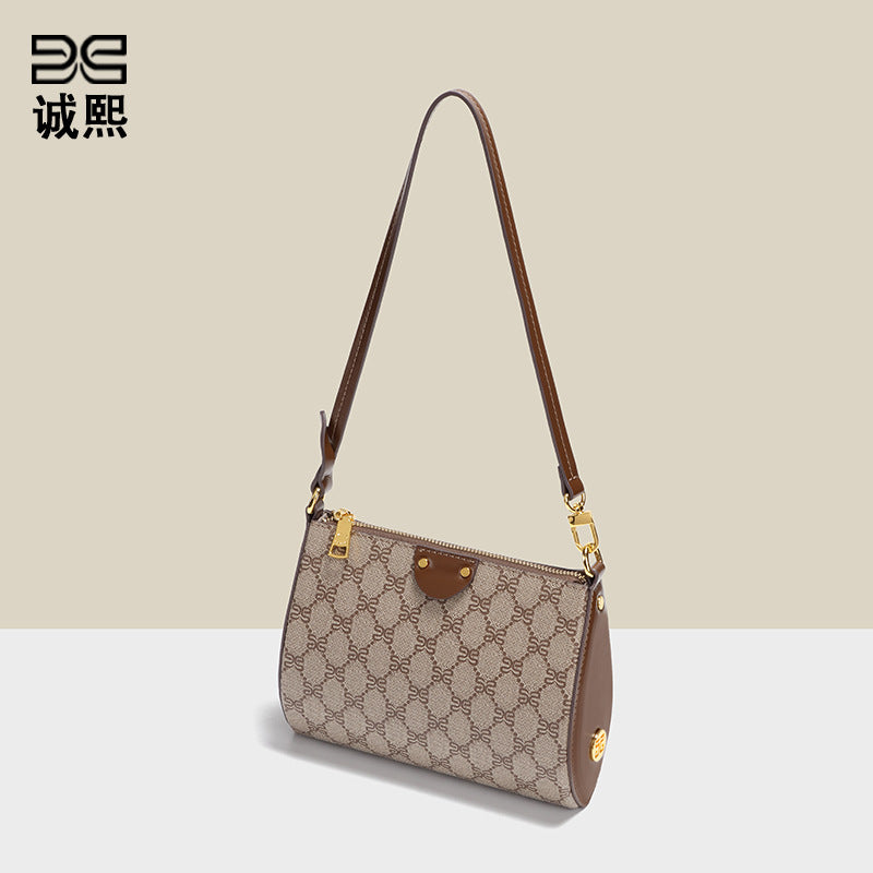 跨境经典老花复古小方包潮流个性单肩包女士手提包休闲百搭腋下包