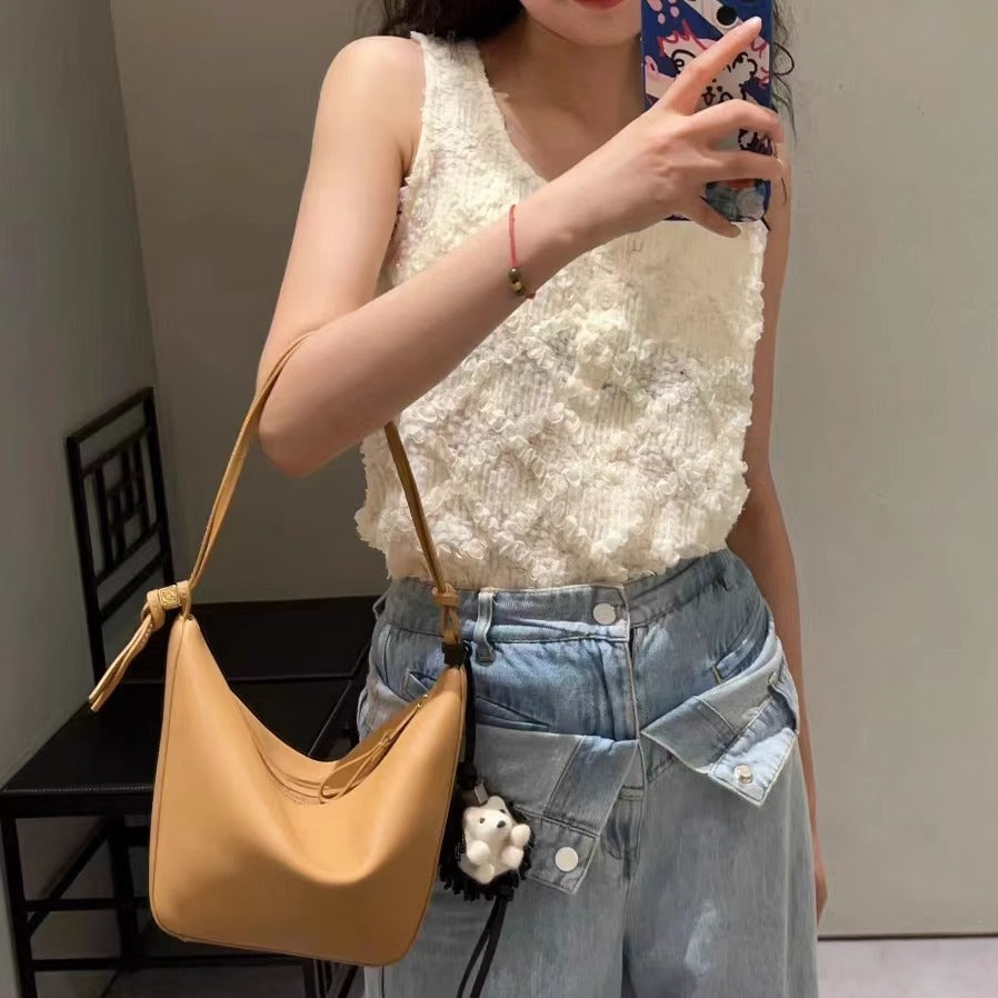 小众设计ins包包女高版 新款大容量单肩斜挎手提包时尚百搭吊床包