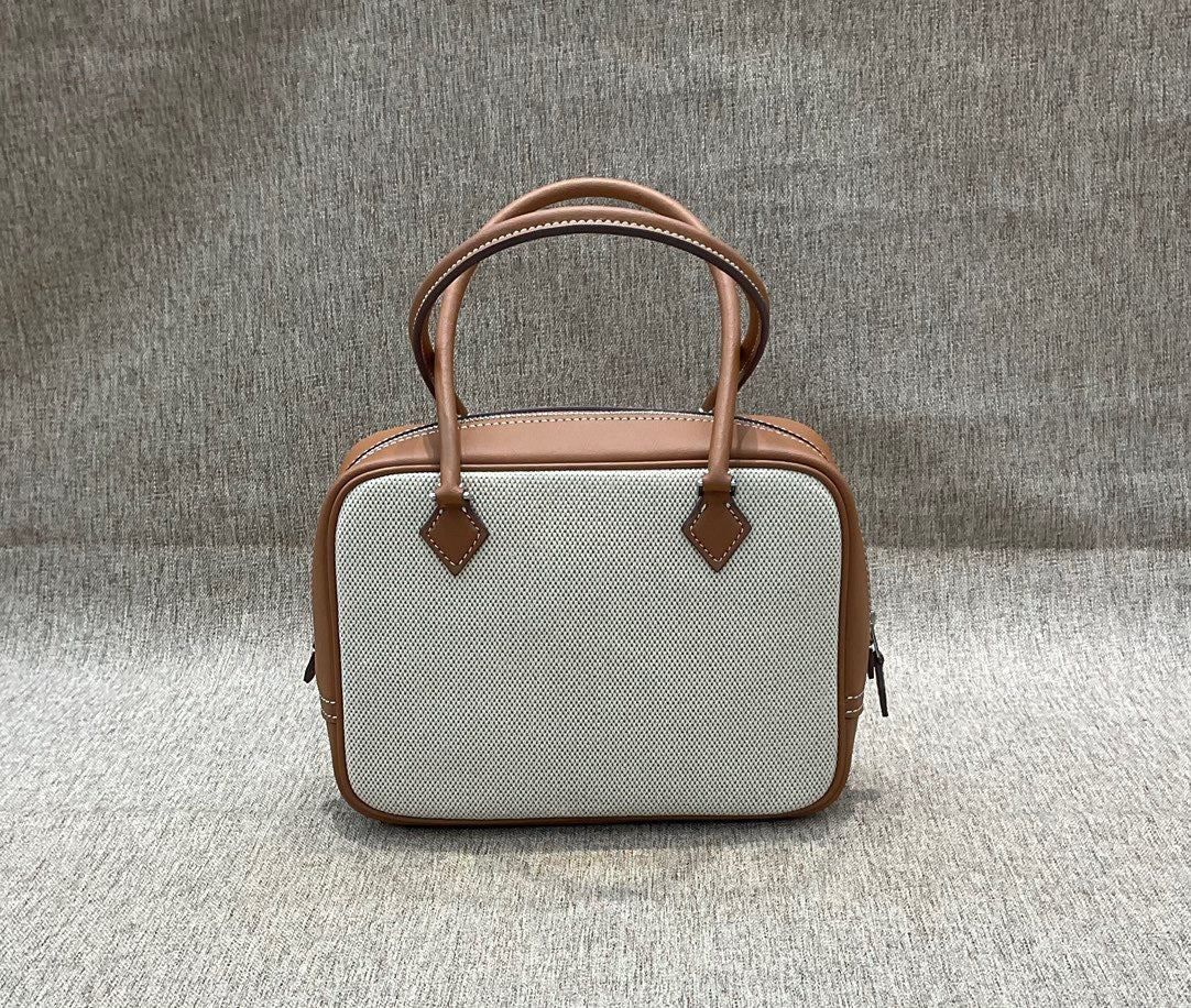 韩国手提小包包女2024新款春夏复古帆布小方包高级感百搭斜挎包女