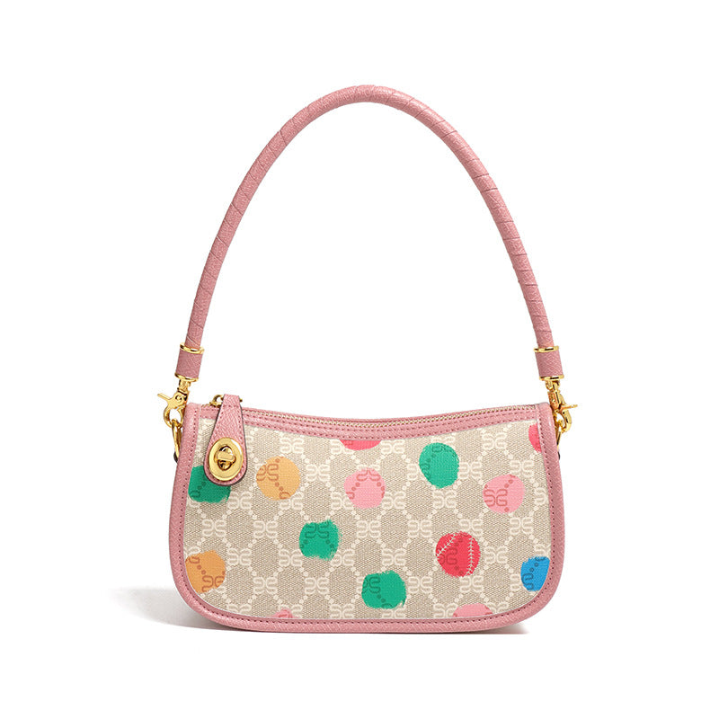 加工定制包包批发时尚撞色老花印花PVC腋下小方包单肩斜挎麻将包