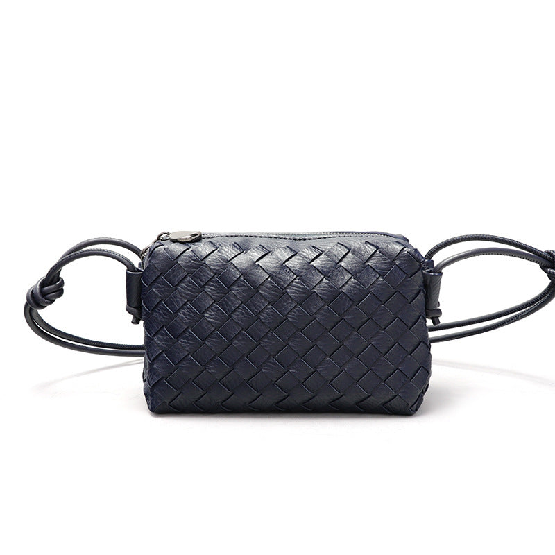 夏季新款马卡龙小巧手工编织批发女包简约纯色时尚百搭斜挎小方包