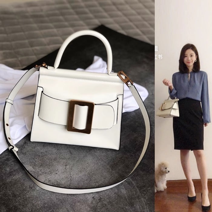 泰国复古方扣包TOGO真皮小众腰带扣水桶包手提迷你斜挎包质感女包