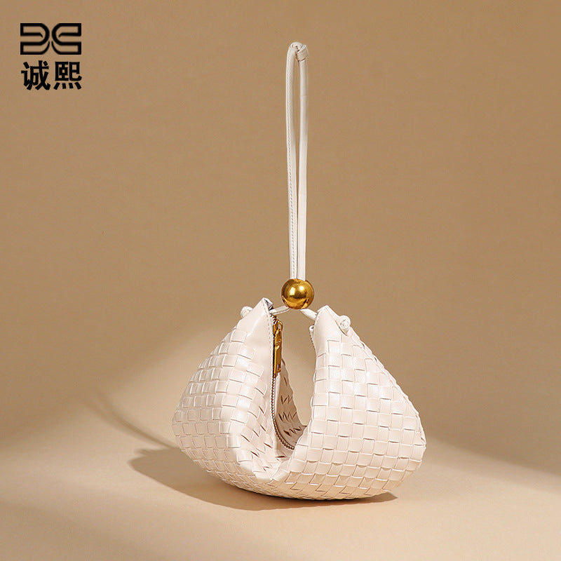 新款时尚休闲百搭腋下包小清新女士纯色单肩饺子包外贸批发小包包