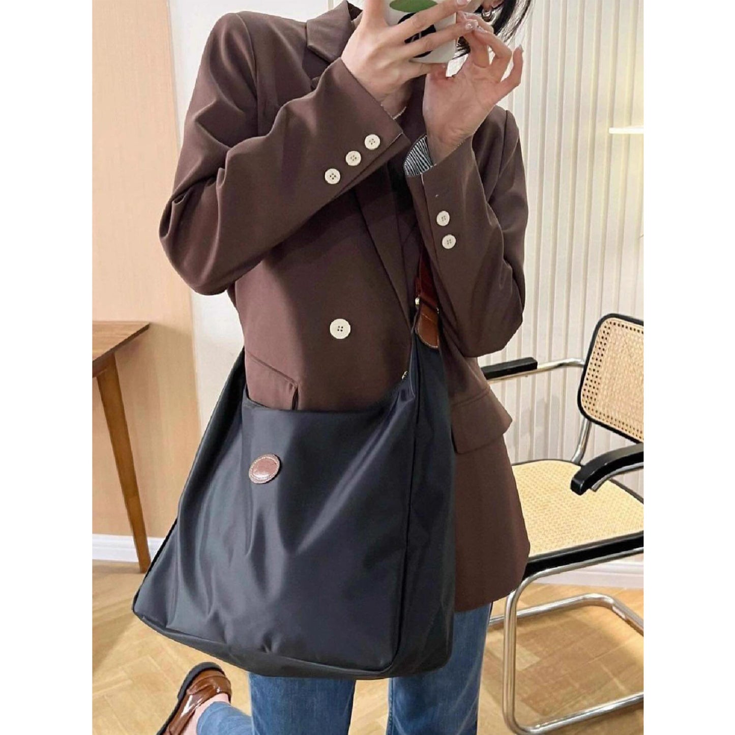 王菲同款包包ins韩版潮流斜跨邮差包大容量单肩手提托特包女代发