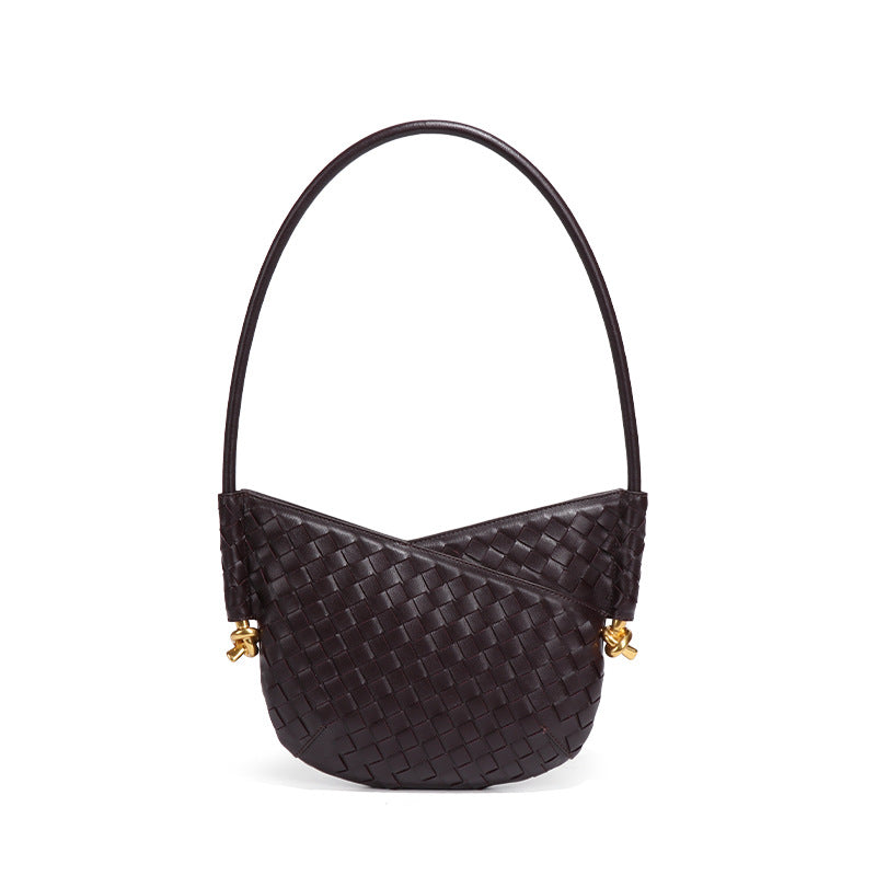 编织包包女大容量软皮质感手提包时尚通勤单肩包时尚马卡龙腋下包