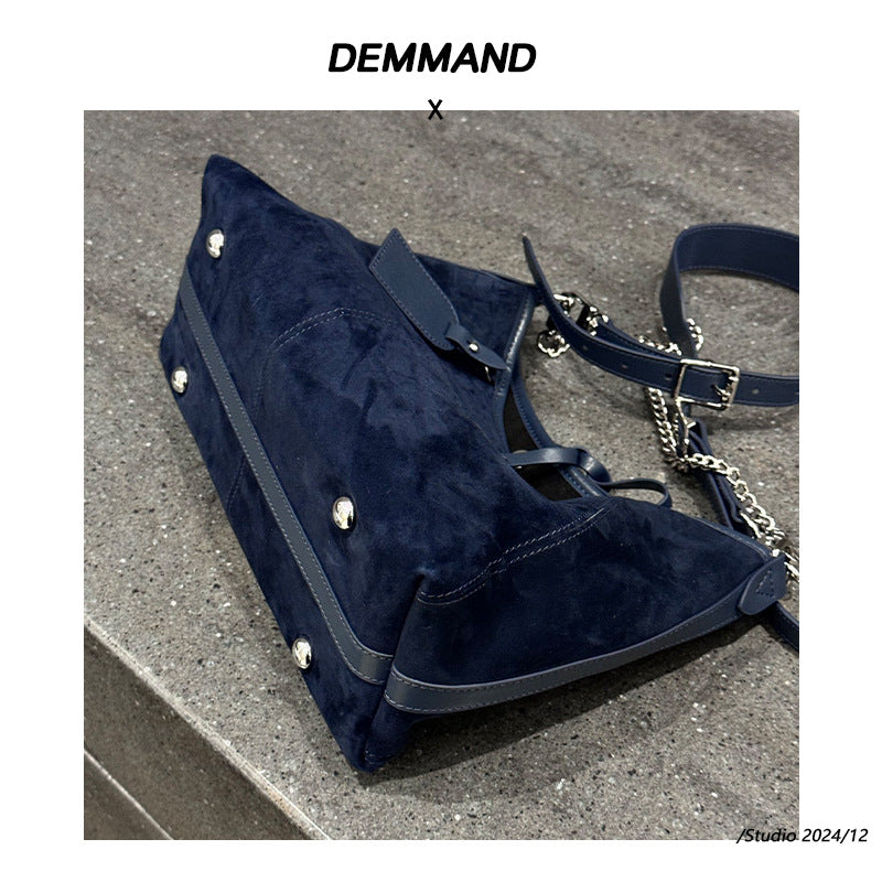 小众2024新款秋冬磨砂麂皮腋下包高级感大容量单肩斜挎托特包包女