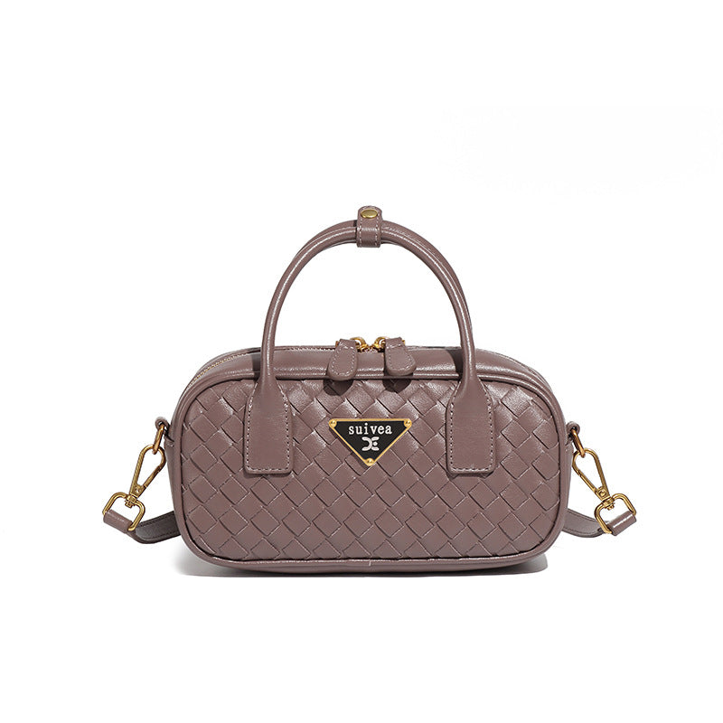 新款潮流枕头包单肩斜挎小方包高级感百搭手拎包时尚手工编织包包