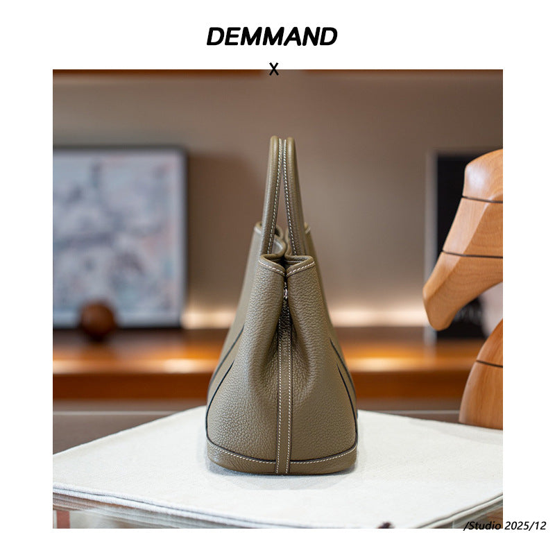 手工蜡线Garden party花园包真皮手提托特包通勤妈咪包购物袋女