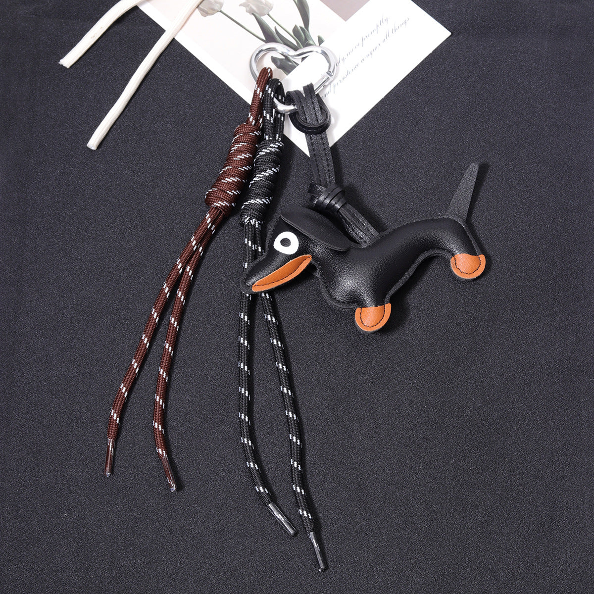 跨境热销腊肠狗钥匙扣高级感编织绳巧克力包包挂件狗狗钥匙扣