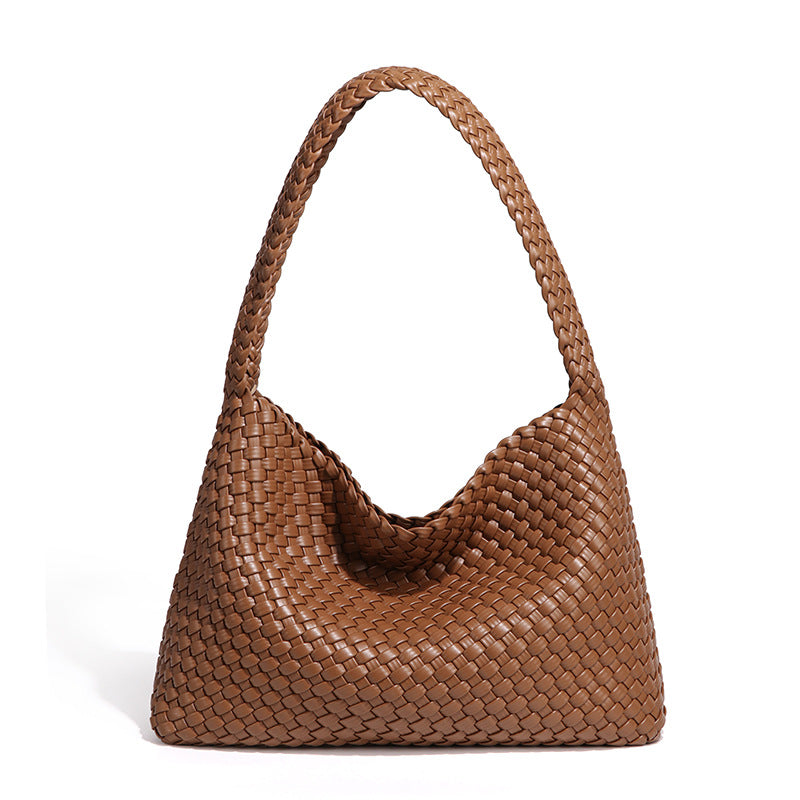 质感流行编织单肩女包潮流百搭大容量腋下包时尚简约韩版托特包包