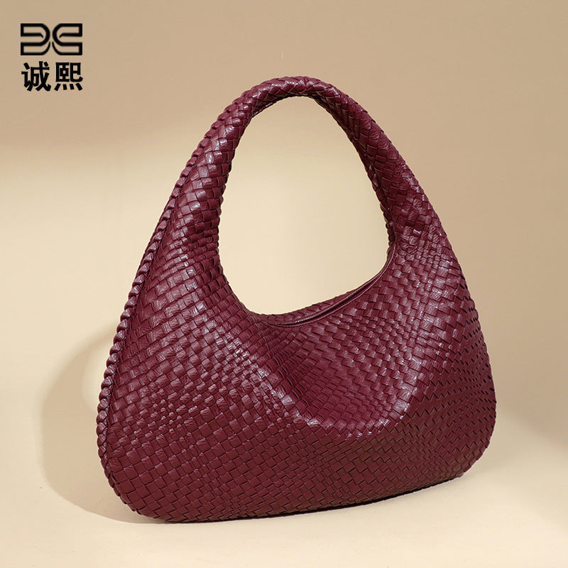2025新款月牙女包全手工编织手提饺子包时尚百搭欧美风单肩腋下包