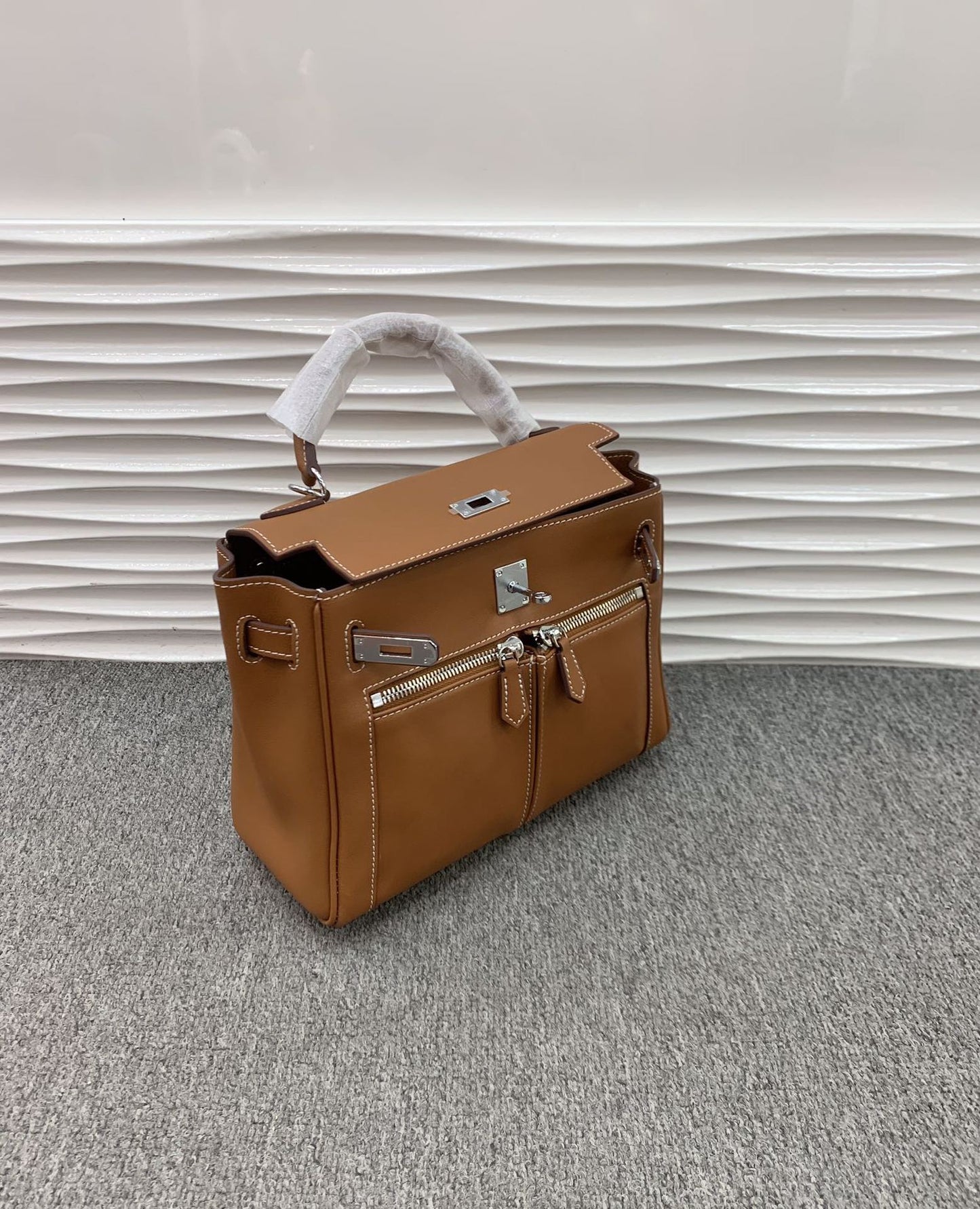 Swift皮 双口袋凯莉 lakis女高级感大容量手提包百搭通勤单肩斜挎