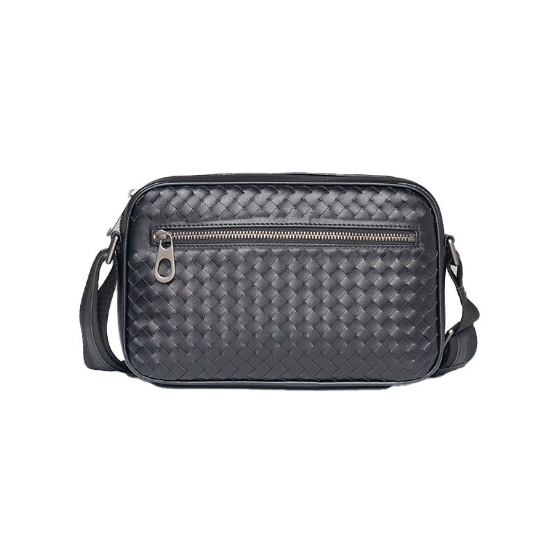 X&BV男士斜挎包商务横款青年编织潮牌时尚小背包休闲百搭单肩包男