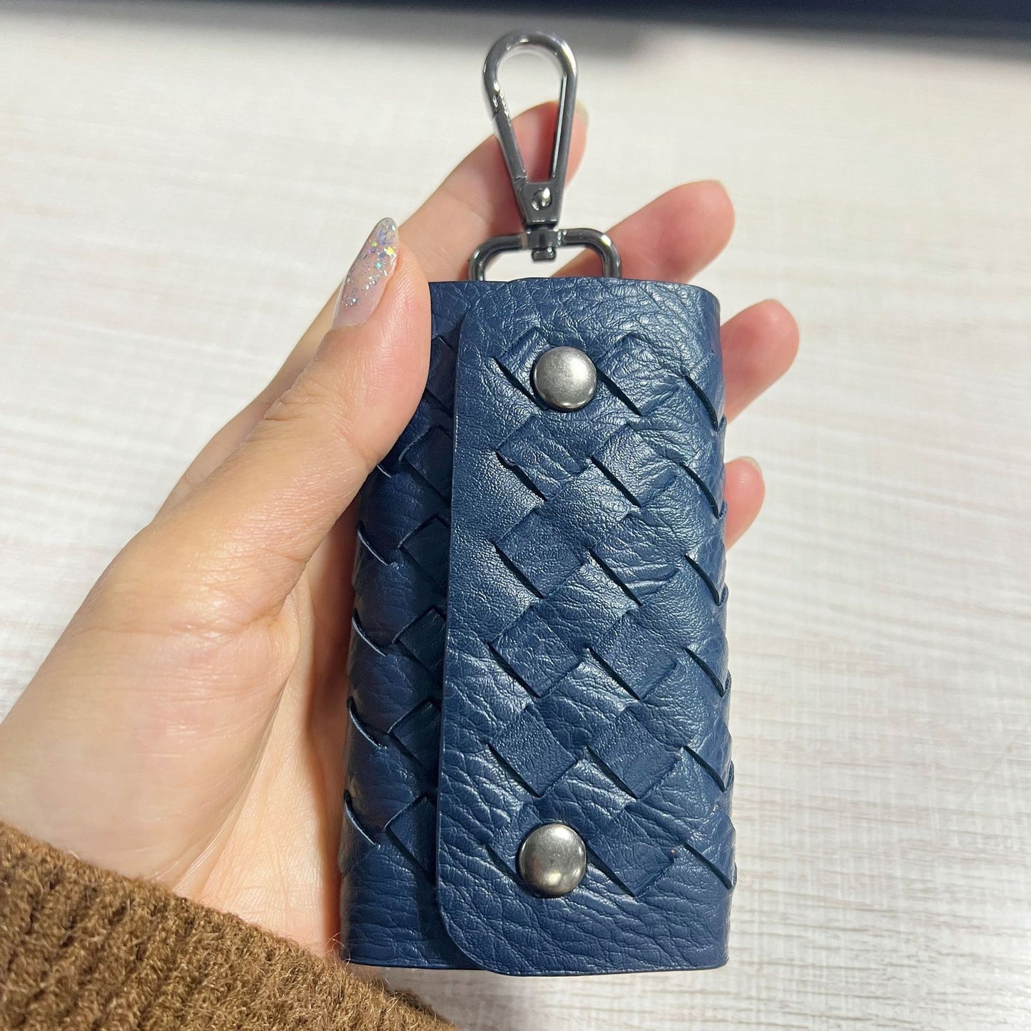 2024新款化妆盒mini收纳口红包高端漆皮带化妆镜小盒子化妆女包包