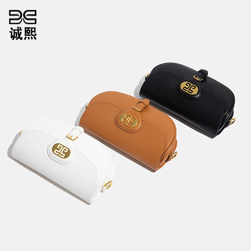 跨境新款时尚马鞍包个性潮流质感新月包复古大容量单肩包斜挎女包