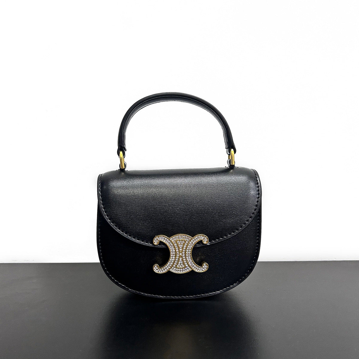 2023新款头层牛皮凯旋门手提包真皮马鞍包时尚百搭单肩斜挎小包包