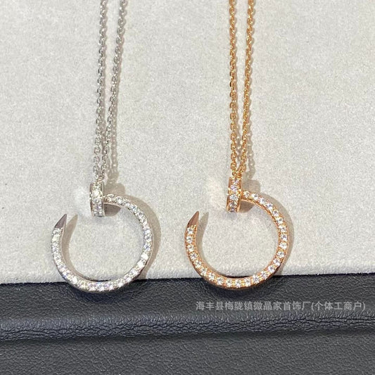 高版本卡家满钻钉子项链女潮流轻奢名媛同款高级感锁骨链厂家直销